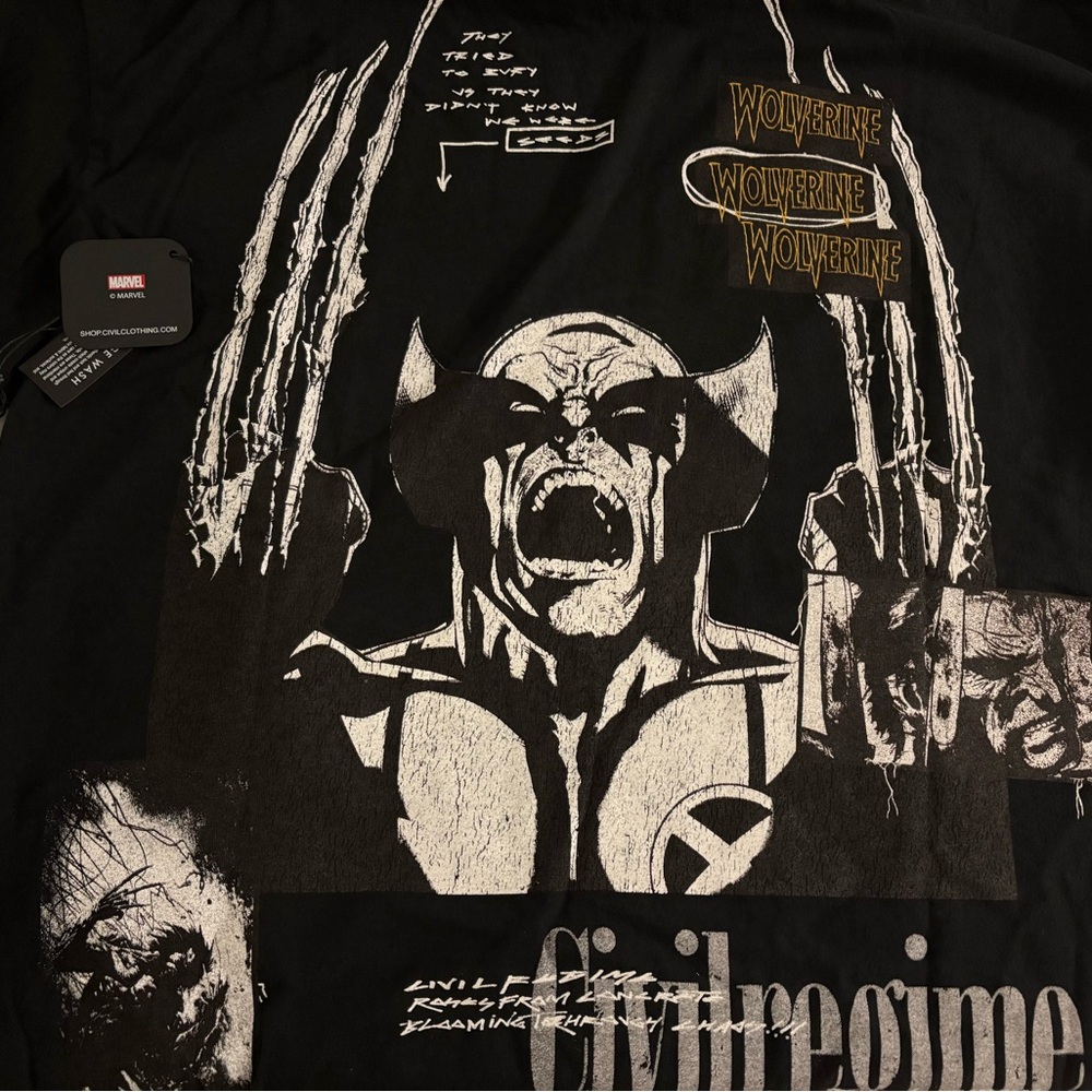 Brand New Never Been Worn With Tags Civil Regime/Marvel Wolverine shirt